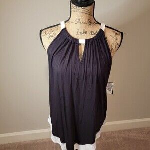 NWT INC black top with white